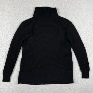 Athleta Sweater Womens XS Black Merino Wool Funnel Tunic Top Cozy Pullover Work